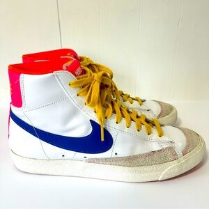 Nike Blazer Mid Rise 77 Multi Color Neon Basketball Sneakers Retro Size 10.5